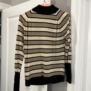 Metallic mock neck sweater